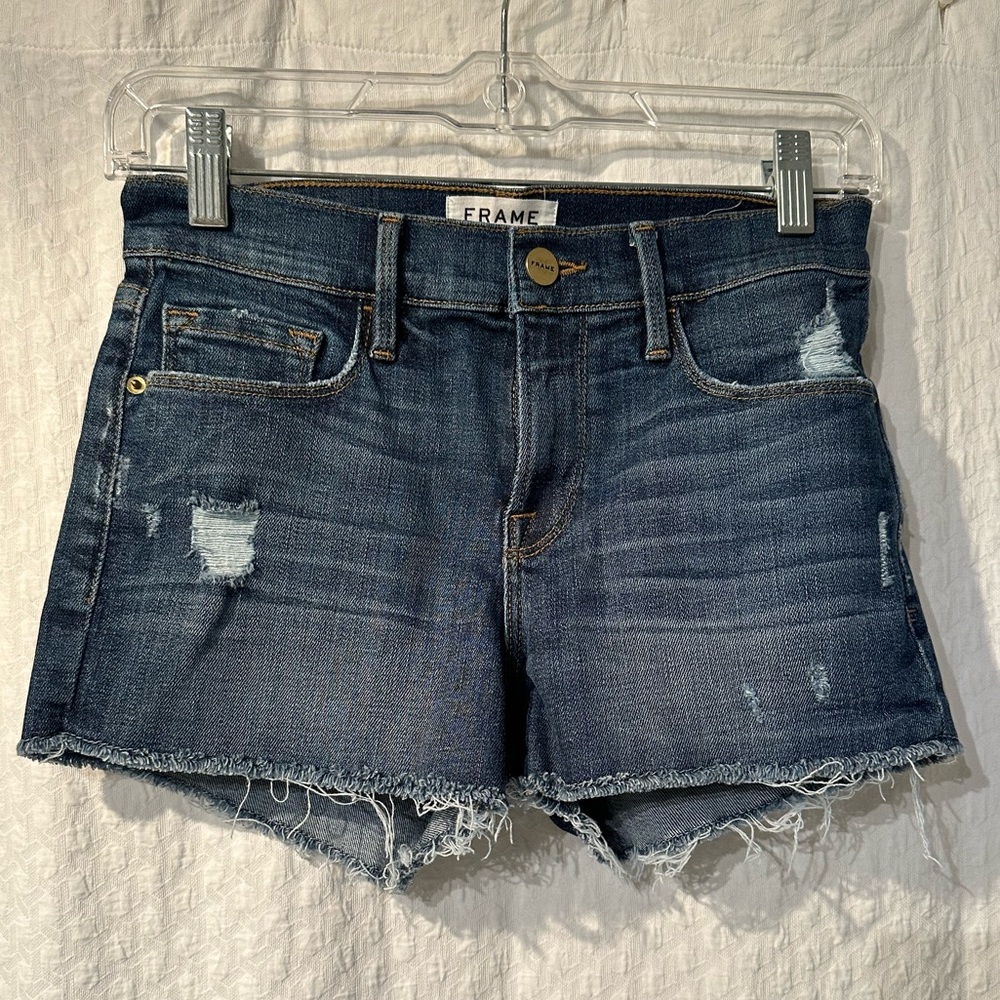 Frame cutoff denim shorts size 24